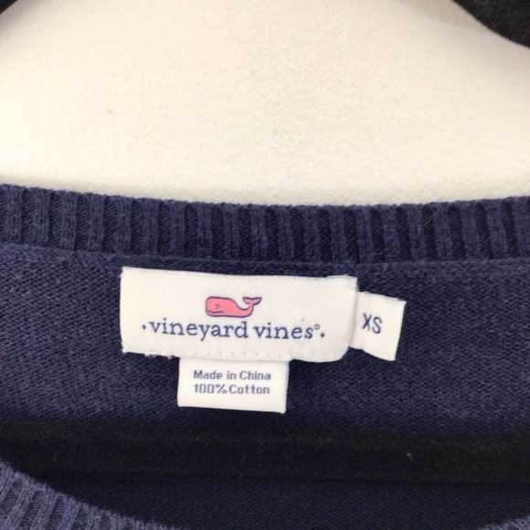Vineyard vines pullover sweater women xs blue cotton stripe nautical sail - Picture 3 of 5
